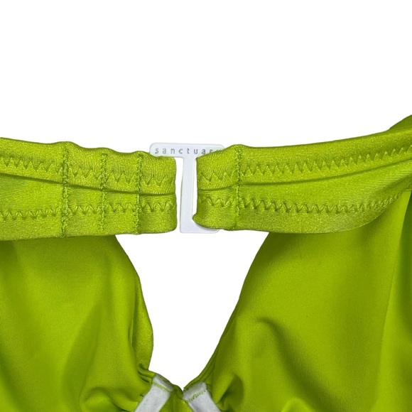 NWT Sanctuary Swim Glisten 90s Bikini Top Green Energy L - Picture 7 of 7